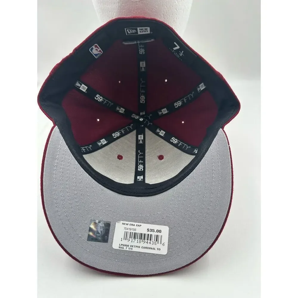 Detroit Pistons Hat Cap - Size 7 1/4 - 59Fifty New Era - Red on Red - NBA